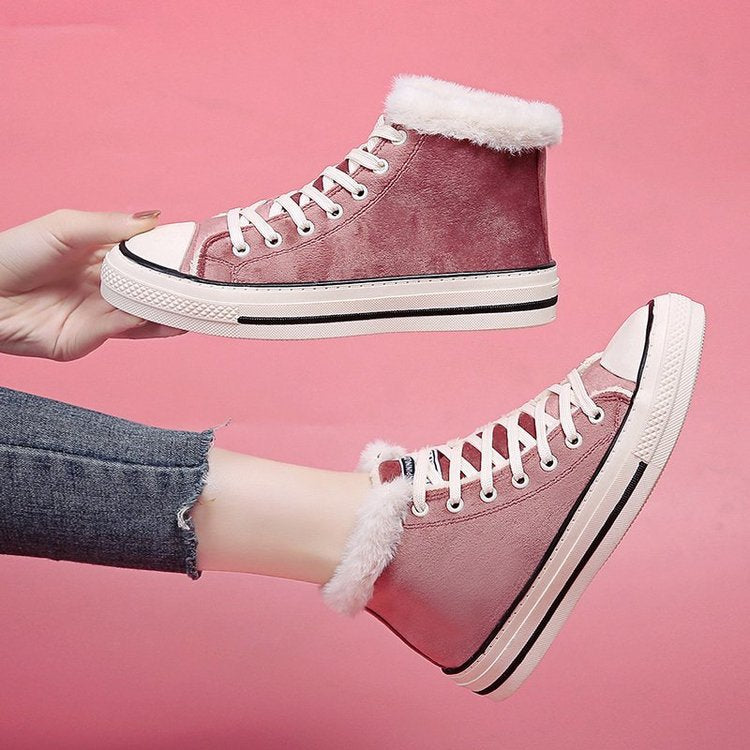 Velvet Thick Leopard Print Women's Sneakers GlamzLife