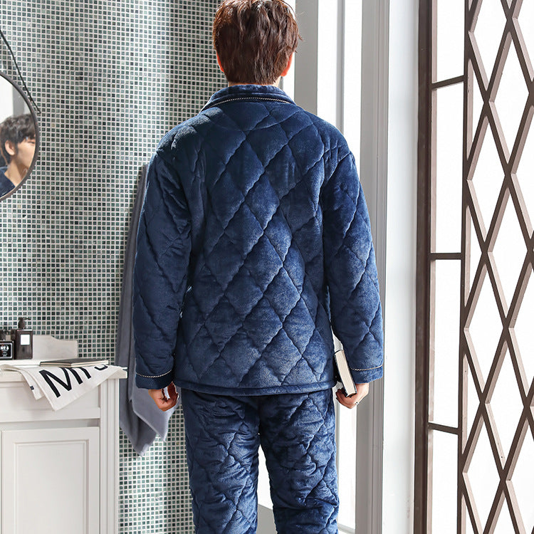 Winter Thick Men's Shirt With Pajama Set GlamzLife