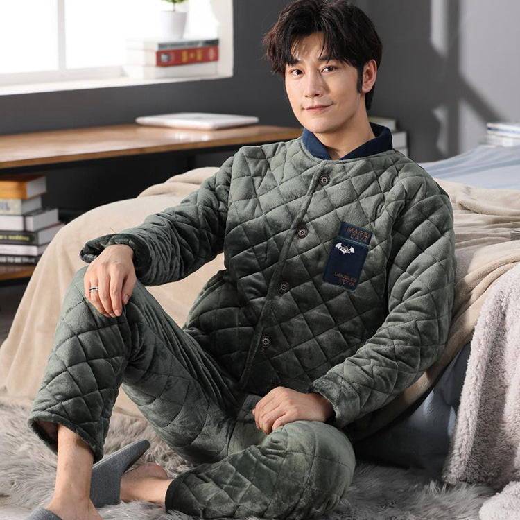 Winter Thick Men's Shirt With Pajama Set GlamzLife