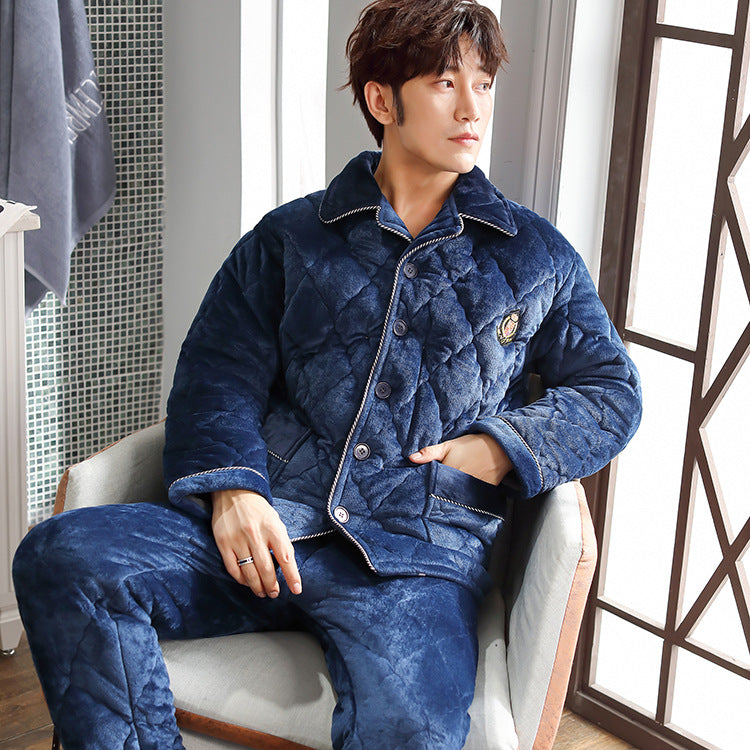 Winter Thick Men's Shirt With Pajama Set GlamzLife