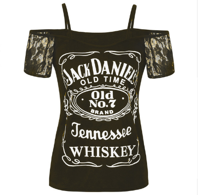 Women's Cold Shoulder Letter Print Top GlamzLife