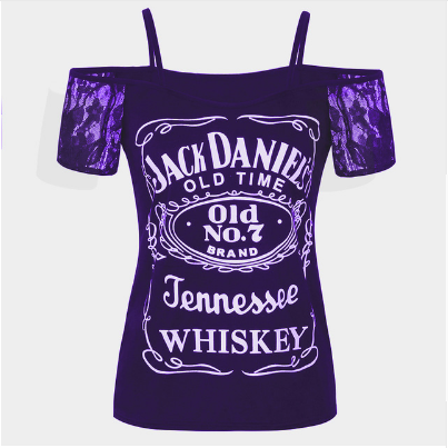 Women's Cold Shoulder Letter Print Top GlamzLife