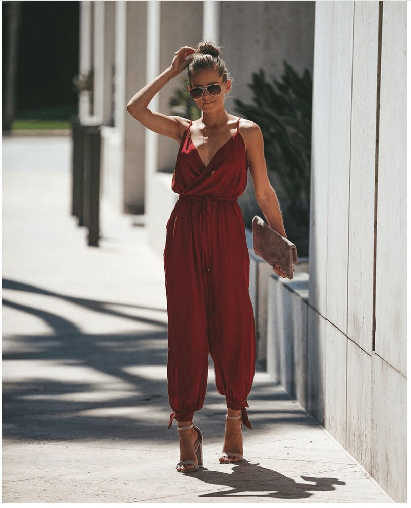 Women's Flowers Print Spaghetti Strap Romper GlamzLife
