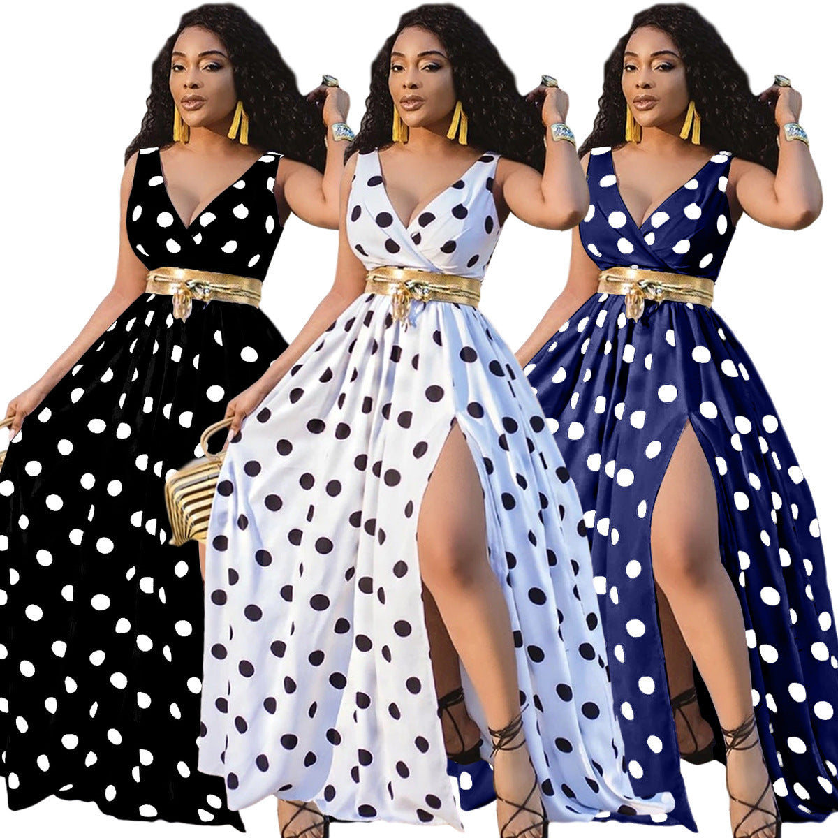 Women's Party V- Neck Side Slit Dress GlamzLife