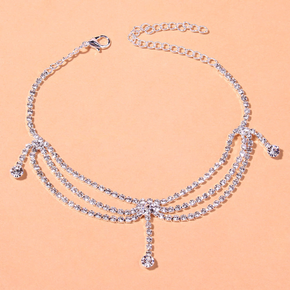 Flow Rhinestone Multi-layer Anklet Ins Style Ornament | GlamzLife