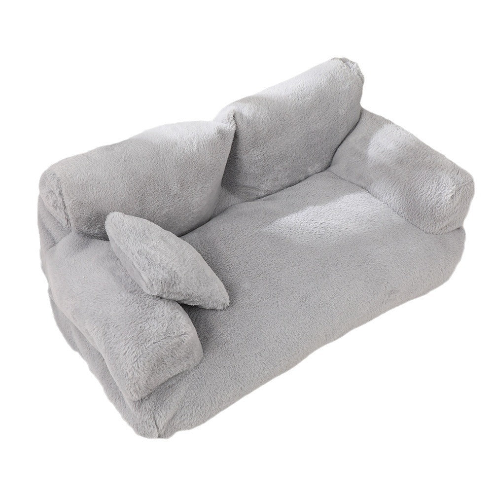 Warm Universal Rabbit Plush Pet Sofa Nest - GlamzLife