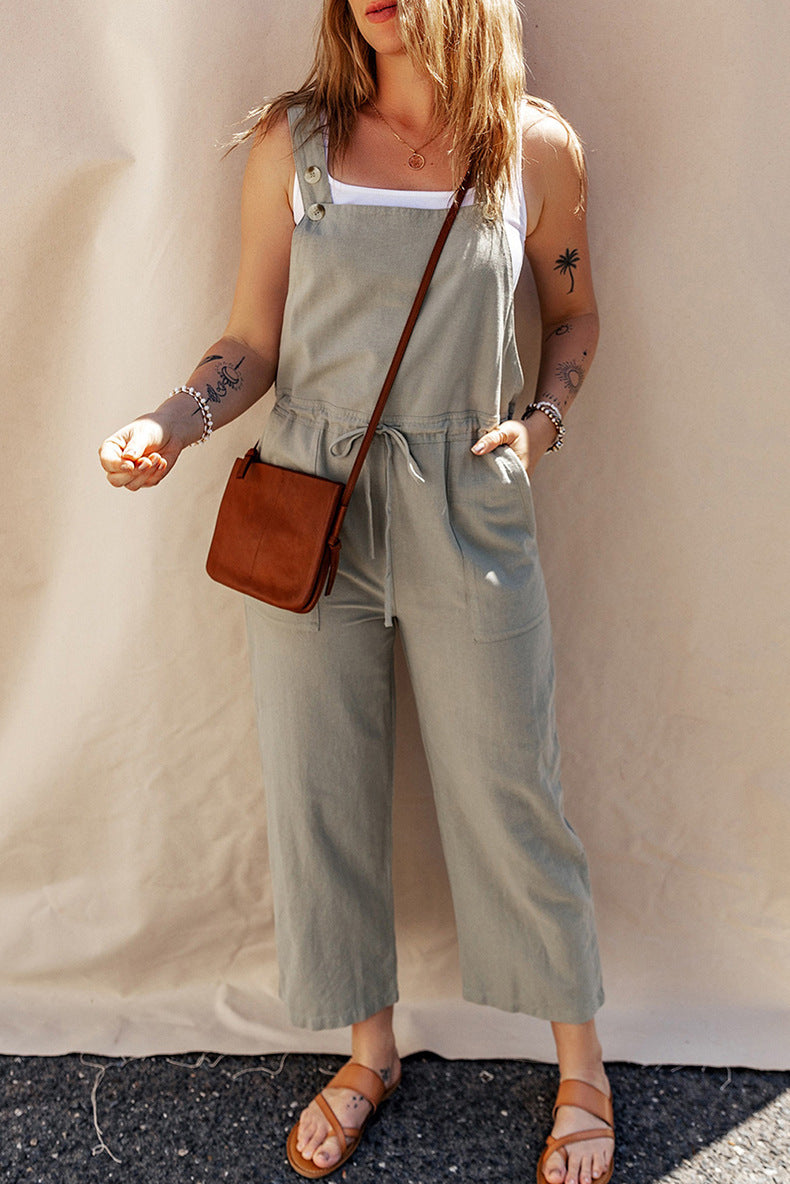 Solid Color Camisole Jumpsuit  - GlamzLife