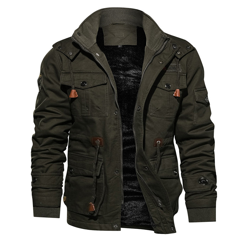 Men Winter Fleece Jacket Warm Hooded Coat Thermal Thick – GlamzLife