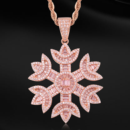 Zircon Snowflake Necklace Creative Pendant | GlamzLife