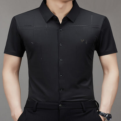 Men's Short-sleeved Shirt Seamless Business Shirt | GlamzLife