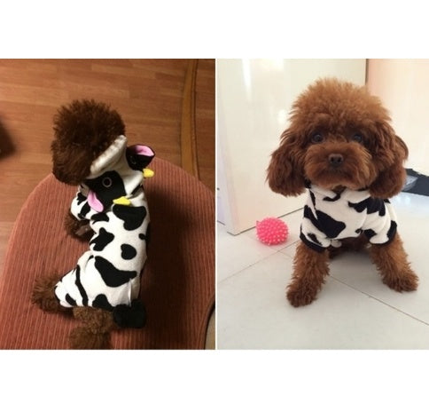 Fuzzy Moo Pet Cozy Cow Costume for Cats and Dogs - GlamzLife