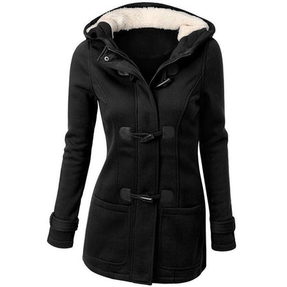 GlamzLife Button Long Down Coat for Women - Stylish & Warm