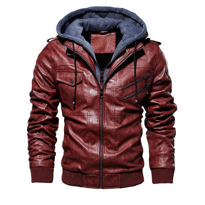 Winter Fashion Motorcycle Leather Jacket Men Slim Fit Oblique Zipper PU Jackets Autumn Mens Leather Biker Coats Warm Streetwear | GlamzLife