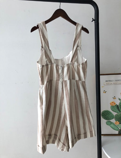 spring backless striped sling jumpsuit - GlamzLife