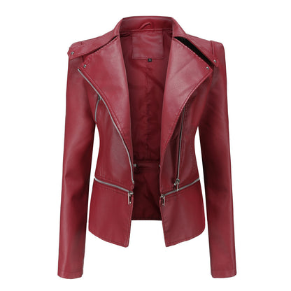 GlamzLife Women's Motorcycle Leather Jacket - Street Hipster Style