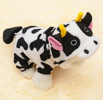 Fuzzy Moo Pet Cozy Cow Costume for Cats and Dogs - GlamzLife