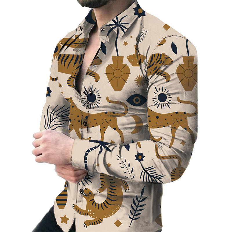 Men's Casual Long Sleeved Large Floral Shirt | GlamzLife