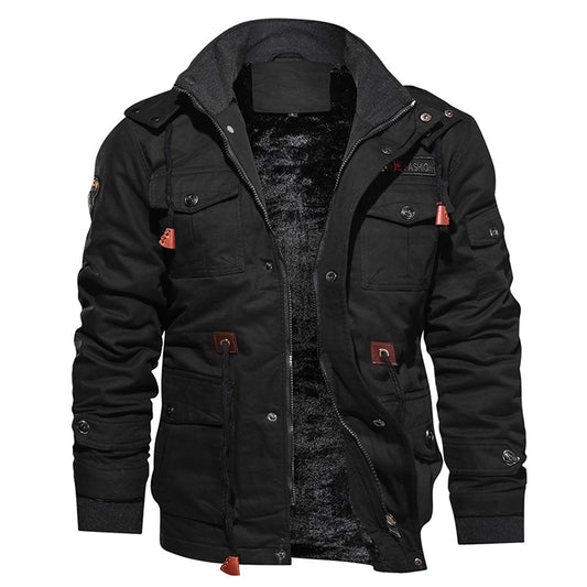 Men Winter Fleece Jacket Warm Hooded Coat Thermal Thick Outerwear Male Military Jacket | GlamzLife