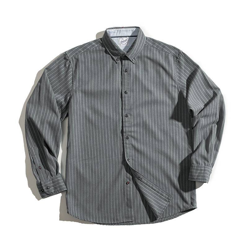 American Retro Blue Striped Work Shirt - GlamzLife