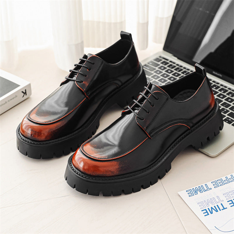 Men's Thick-soled Casual Leather Shoes - GlamzLife