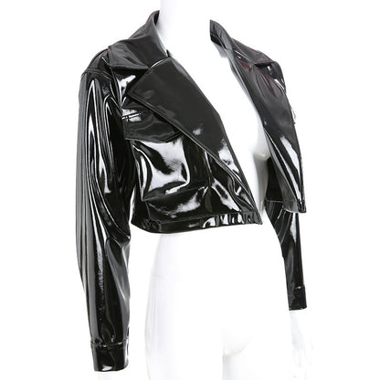 GlamzLife Women's Motorcycle PU Leather Jacket