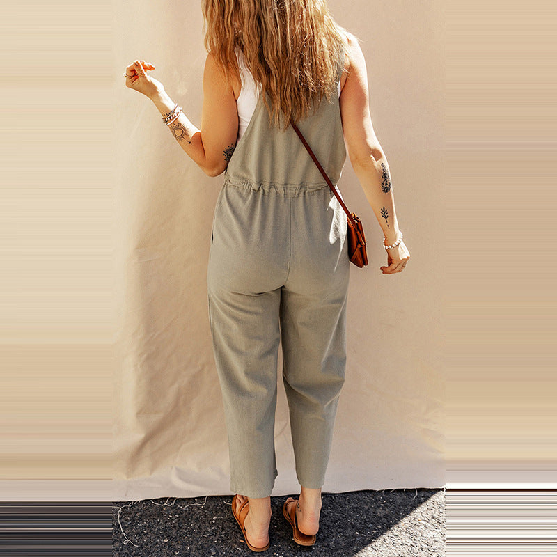 Solid Color Camisole Jumpsuit  - GlamzLife