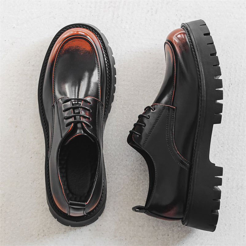 Men's Thick-soled Casual Leather Shoes - GlamzLife