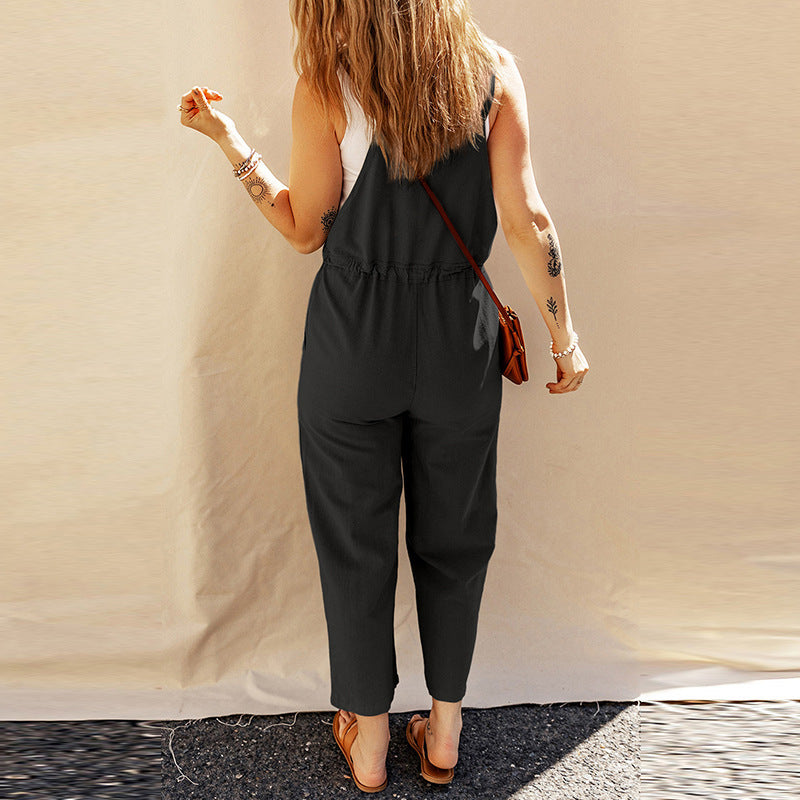 Solid Color Camisole Jumpsuit  - GlamzLife