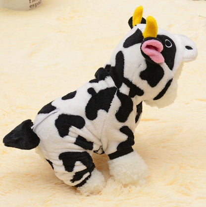 Fuzzy Moo Pet Cozy Cow Costume for Cats and Dogs - GlamzLife