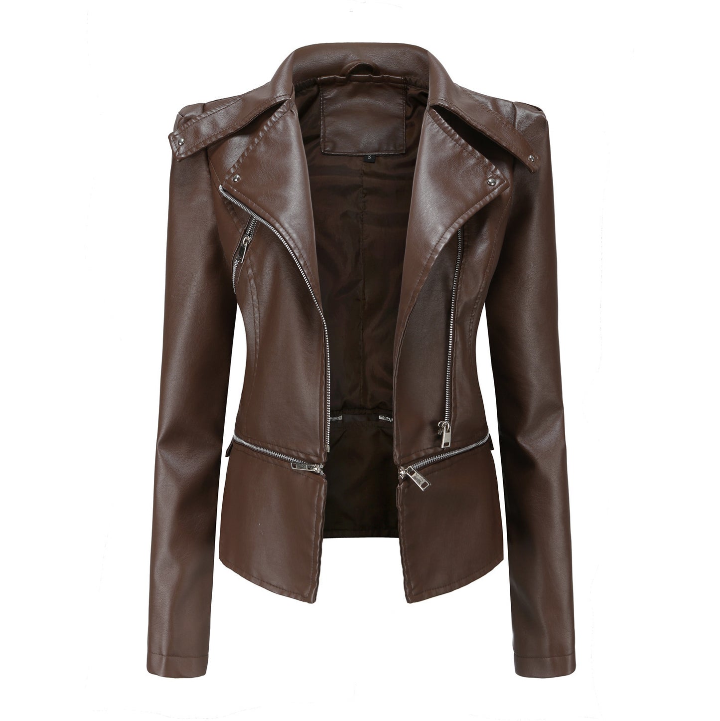 GlamzLife Women's Motorcycle Leather Jacket - Street Hipster Style