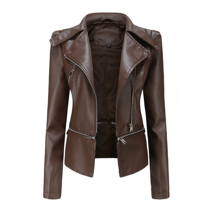 GlamzLife Women's Motorcycle Leather Jacket - Street Hipster Style