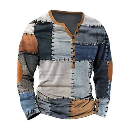 Men's Long Sleeve Digital Print T-shirt | GlamzLife