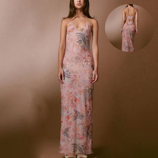 Halter Dress Slim Butterfly Back Dresses Women's Clothing | GlamzLife