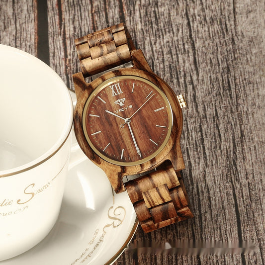 Zebra Fashion Wooden Quartz Watch | GlamzLife