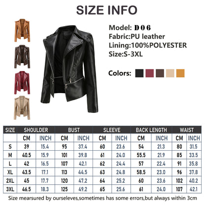 GlamzLife Women's Motorcycle Leather Jacket - Street Hipster Style