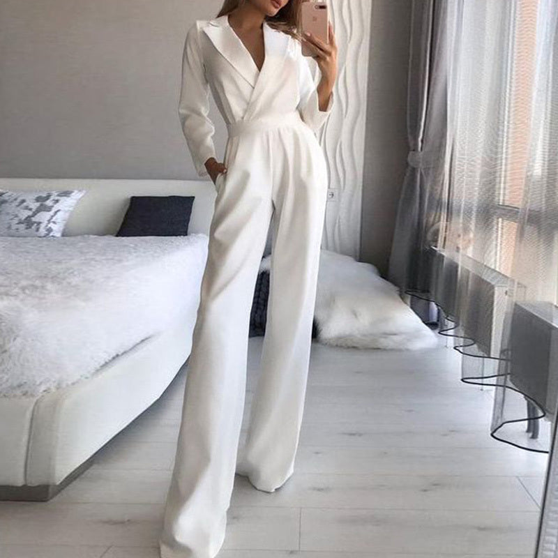 Spring Solid Color Slim New Style Women's Jumpsuit - GlamzLife