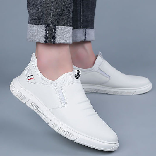 Black White Flat Walking Shoes For Men | GlamzLife