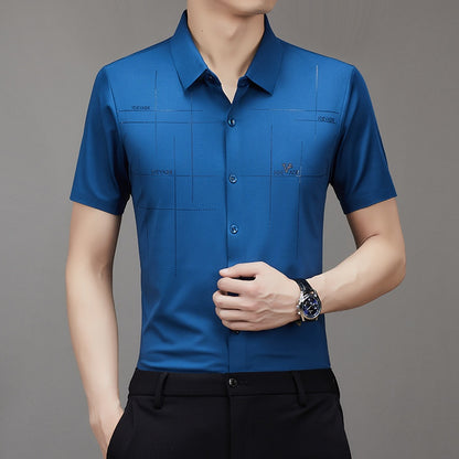 Men's Short-sleeved Shirt Seamless Business Shirt | GlamzLife