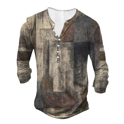 Men's Long Sleeve Digital Print T-shirt | GlamzLife