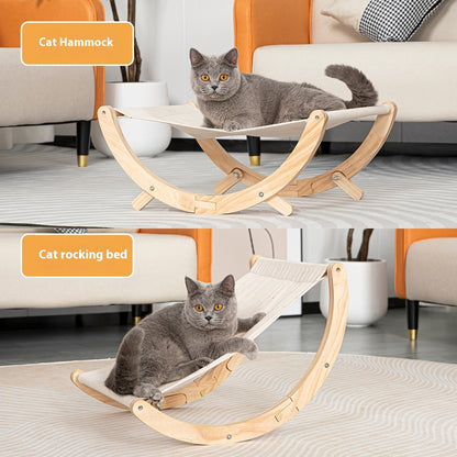 Solid Wood Cat Shaker Pet Bed Foldable Cat Nest Hammock - GlamzLife