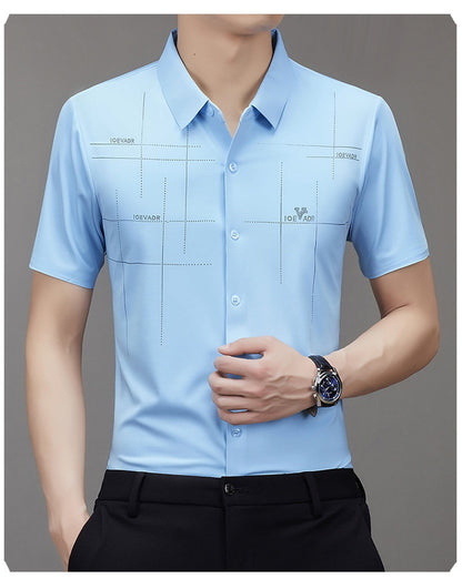 Men's Short-sleeved Shirt Seamless Business Shirt | GlamzLife