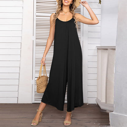 Sleeveless Skinny Strap Jumpsuit - GlamzLife