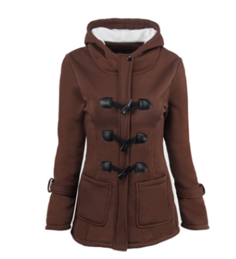 GlamzLife Button Long Down Coat for Women - Stylish & Warm