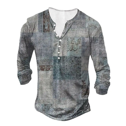 Men's Long Sleeve Digital Print T-shirt | GlamzLife