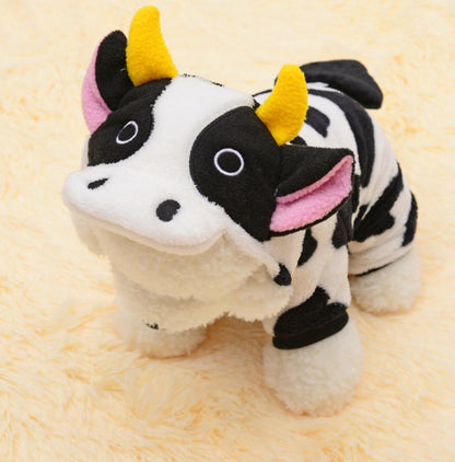 Fuzzy Moo Pet Cozy Cow Costume for Cats and Dogs - GlamzLife