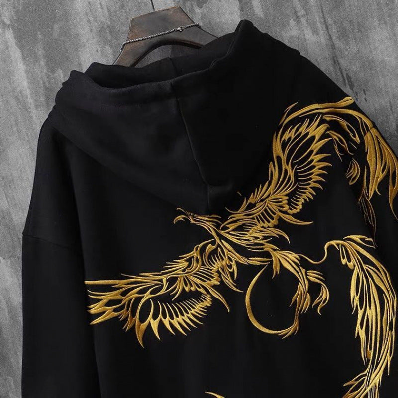 Heavy Industry Phoenix Embroidered Hoodie Male-GlamzLife