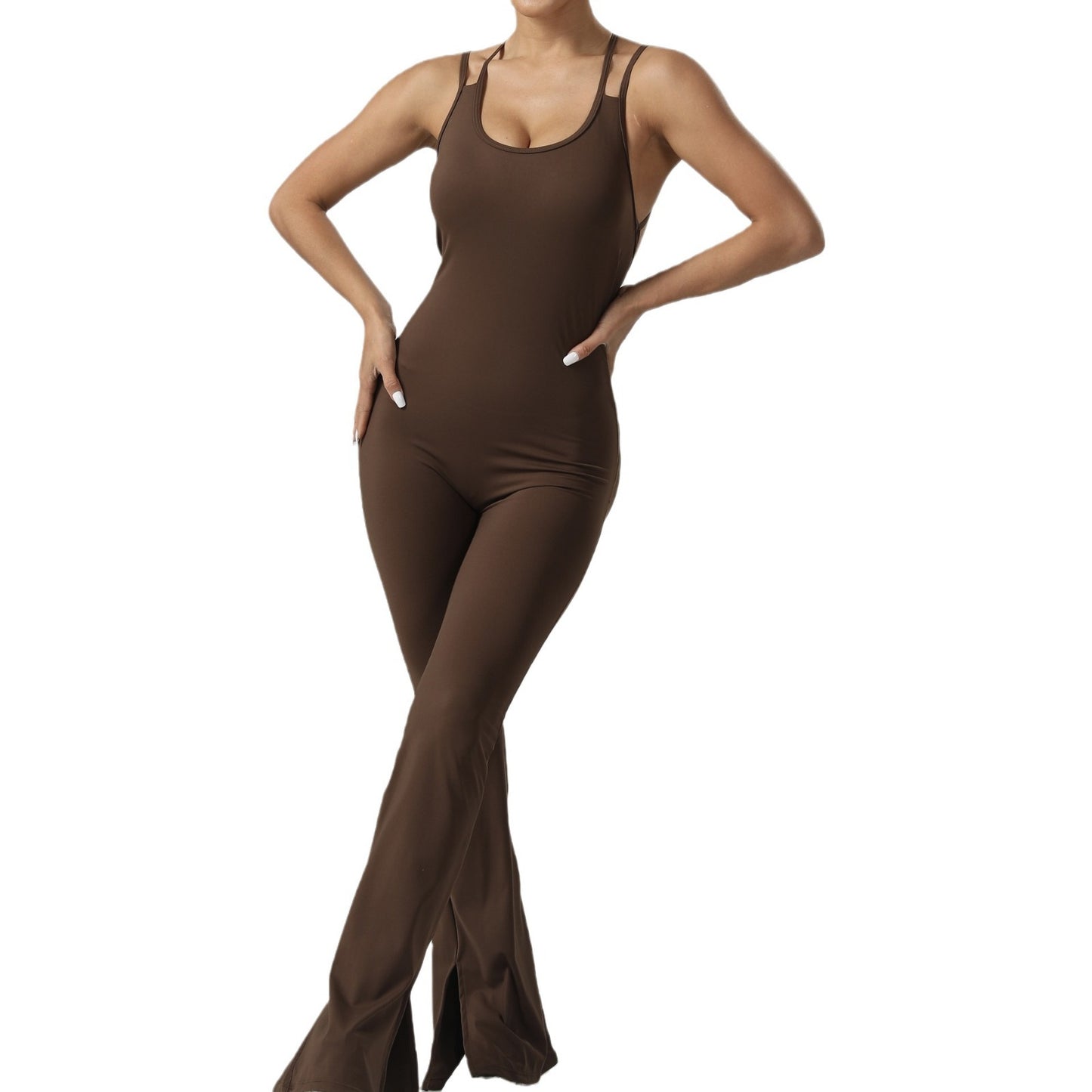 European And American Tight Yoga Cross Beauty Back Casual Jumpsuit - GlamzLife