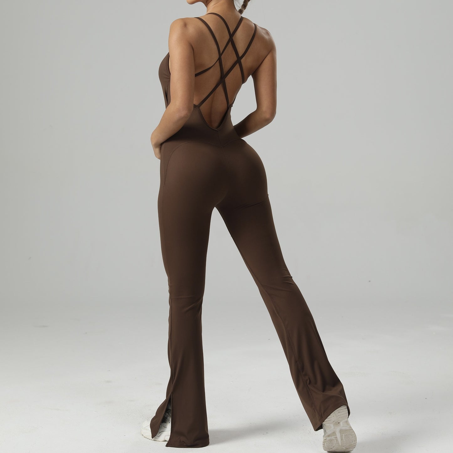 European And American Tight Yoga Cross Beauty Back Casual Jumpsuit - GlamzLife