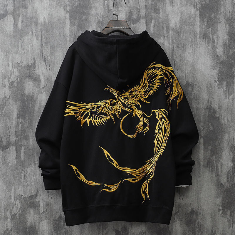 Heavy Industry Phoenix Embroidered Hoodie Male-GlamzLife