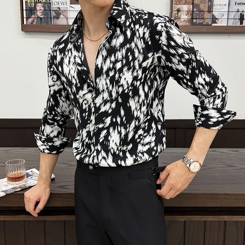 Fashion Personalized Men's Printed Slim Shirt - GlamzLife